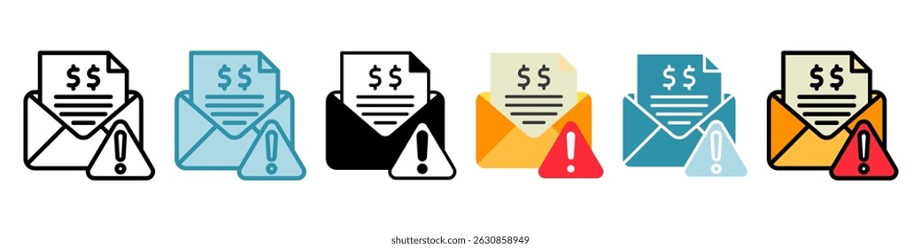 Email Alert multi style, mini illustration icon set. use for modern concept, print, UI, UX kit, web and app development. Vector related to sales, logistic and ecommerce