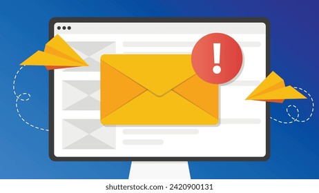 Email Alert Notification Concept Illustration