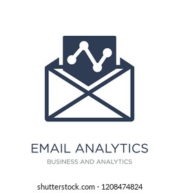 Email Analytics icon. Trendy flat vector Email Analytics icon on white background from Business and analytics collection, vector illustration can be use for web and mobile, eps10