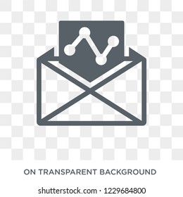 Email Analytics icon. Trendy flat vector Email Analytics icon on transparent background from Business and analytics collection. 
