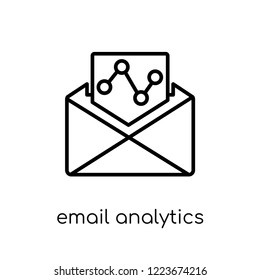 Email Analytics icon. Trendy modern flat linear vector Email Analytics icon on white background from thin line Business and analytics collection, editable outline stroke vector illustration