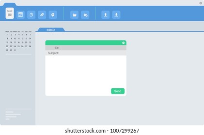 Email Application Screen And Sending Pop-up Window.