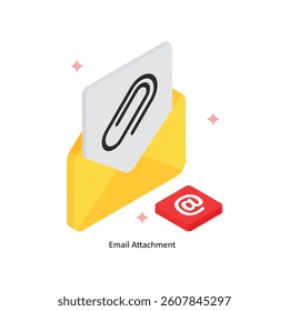 Email Attachment Concept isometric Style Illustrations. Eps 10 File 