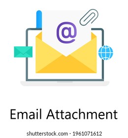 Email attachment conceptual icon in modern gradient style