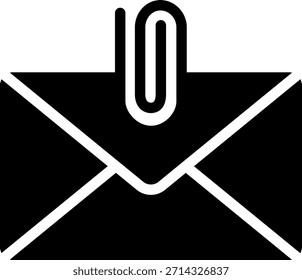 Icono de archivo adjunto de correo electrónico: Mensaje con símbolo de clip