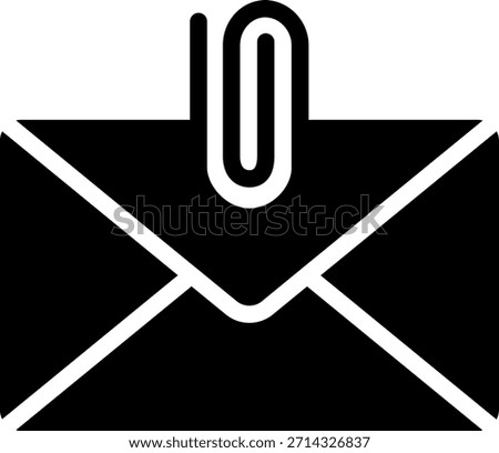 Email Attachment Icon: Message with Paperclip Symbol