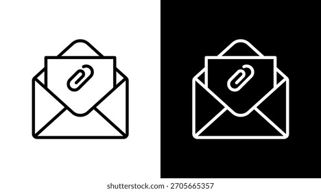 Archivo adjunto de correo electrónico con diseño de conjunto de iconos