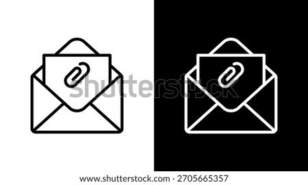 Email Attachment With Icon Set Design