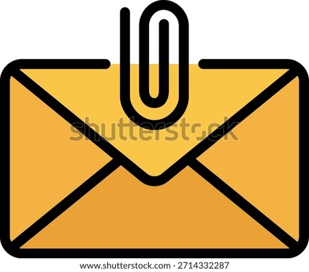 Email Attachment Icon: Yellow Envelope with Paperclip