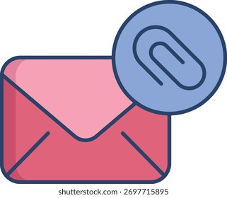 Diseño de icono de color lineal de datos adjuntos de correo electrónico