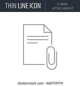 Email Attachment Outline Icon. Thin line Icon of Advertising Media