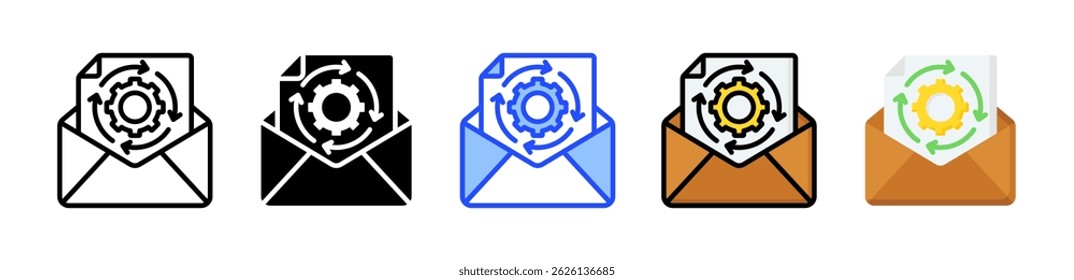 Email Automation Icon Collection With Multiple Styles