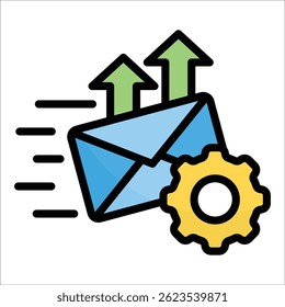 Elemento de icono de automatización de correo electrónico para diseño