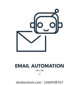 Icono de automatización de correo electrónico. Boletín, Carta, Mensaje. Stroke editable. Icono de vector simple