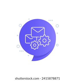 icono de línea de automatización de correo electrónico para web