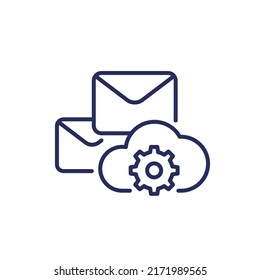 email automation, SaaS line icon