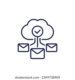 email automation, SaaS line icon