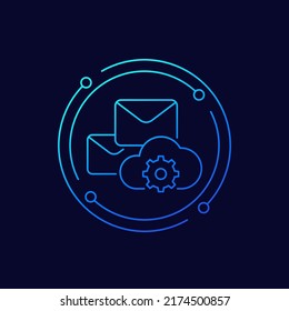 email automation, SaaS line vector icon