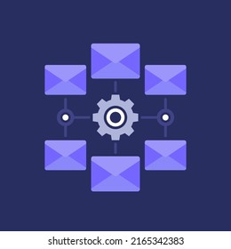email automation service icon, flat vector