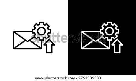 Email Automation White Icon Set Design