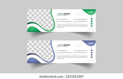 Banner de correo electrónico, diseño profesional de banner de correo electrónico, firma creativa abstracta de correo electrónico,