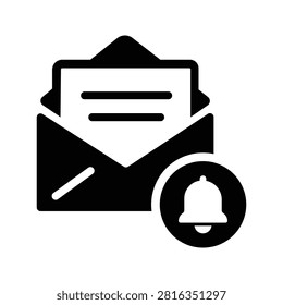 Email With Bell Alert Notify Icon