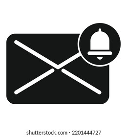 Email bell icon simple vector. Subscribe message. Notice letter