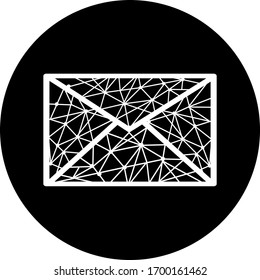 Correo electrónico en icono de círculo negro. Pictograma de sobre abierto. Símbolo de correo, correo electrónico y mensajería, campaña de marketing por correo electrónico para el diseño de sitios web, aplicación móvil, ui. Enviar o recibir el proceso de trabajo por correo electrónico.