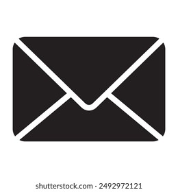 Email icono negro. Ilustración vectorial.
