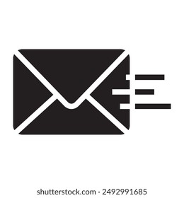 Schwarzes E-Mail-Symbol. Vektorillustration.