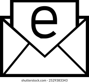Email Vector de icono negro sobre fondo blanco