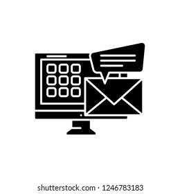 E-mail black icon, vector sign on isolated background. E-mail concept symbol, illustration 