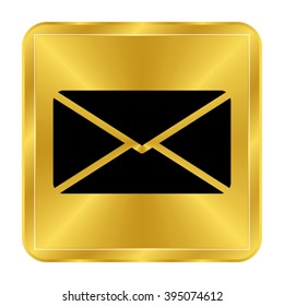 Email - black vector  icon; gold button