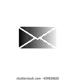 Email - black vector icon;  halftone illustration
