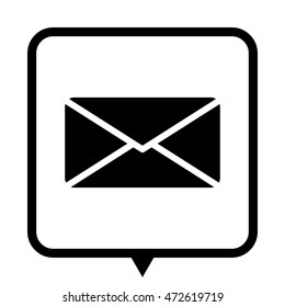 Email - black vector  icon; message bubble