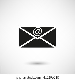 email - black vector  icon with shadow