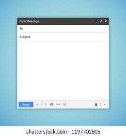 E-mail blank template internet mail frame interface for mail message