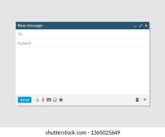 Email blank template internet mail frame interface for mail message