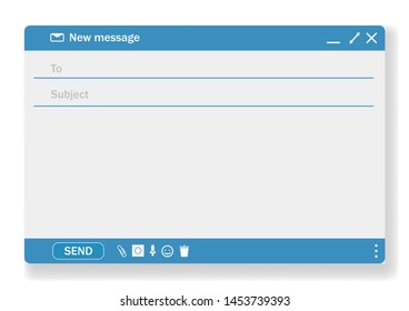 E-mail blank template internet mail frame. Vector illustration