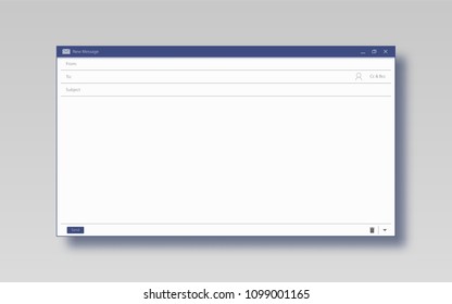 E-mail blank template for mail message internet mail frame interface blue style