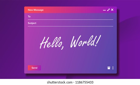 Email Blank Template Vector. For Website Letter. Contact Form. Web Interface. Mail Illustration
