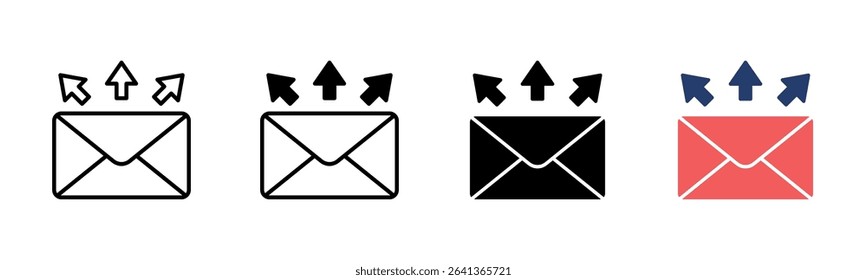 E-Mail Blast icon sheet multiple style collection