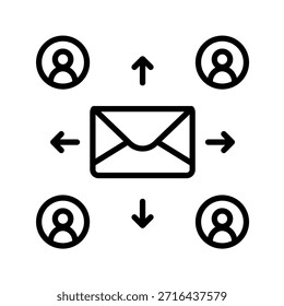Ilustração do vetor do ícone da estrutura de tópicos de email