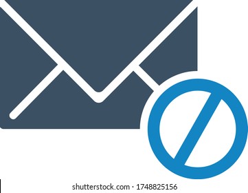 Email block icon (vector illustration)