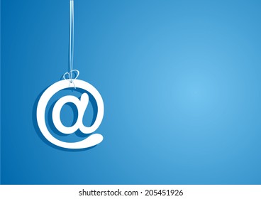 Email. Blue background. Vector illustration.