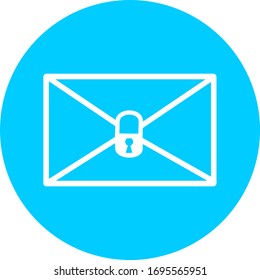 Email in blue circle icon. Open envelope pictogram. Mail symbol, email and messaging, email marketing campaign for website design, mobile application, ui. Sending or receiving email working process.
