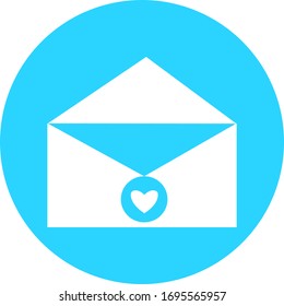 Correo electrónico en icono azul de círculo. Pictograma de sobre abierto. Símbolo de correo, correo electrónico y mensajería, campaña de marketing por correo electrónico para el diseño de sitios web, aplicación móvil, ui. Enviar o recibir el proceso de trabajo por correo electrónico.