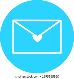 Email in blue circle icon. Open envelope pictogram. Mail symbol, email and messaging, email marketing campaign for website design, mobile application, ui. Sending or receiving email working process.