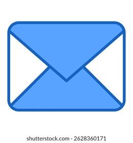Icono de color azul de correo electrónico. Diseño simple del icono del Vector en estilo azul del color. Formato de Vector editable