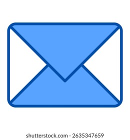 Email blue color icon. Simple vector icon design in blue color style. Editable vector format